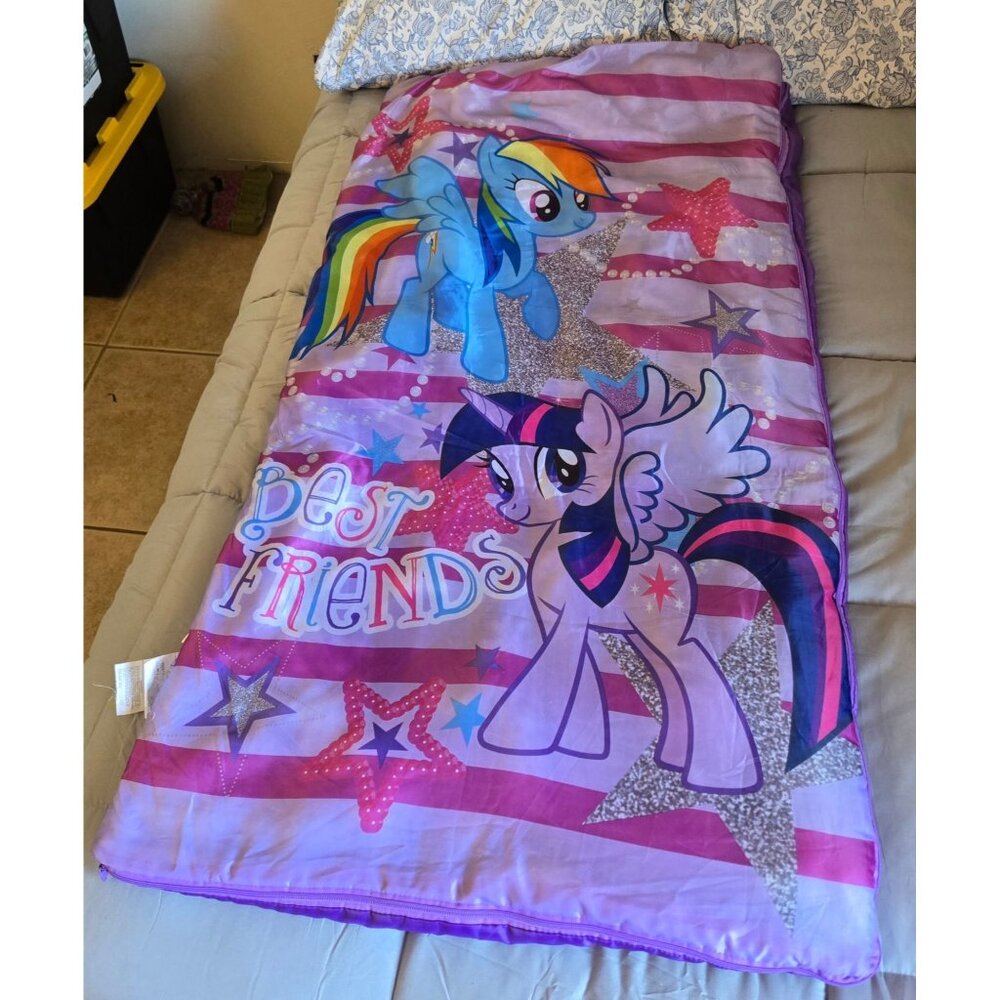 Youth Purple My Little Pony Sleeping Bag 2014 Camping Fort Building Naptime